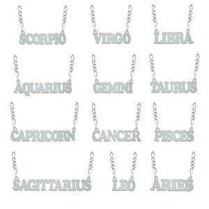 Silver Zodiac Name Chain