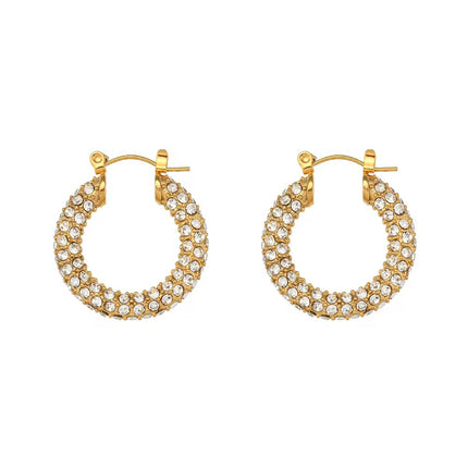 Crystal Zircon Hoops