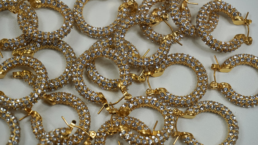 Crystal Zircon Hoops