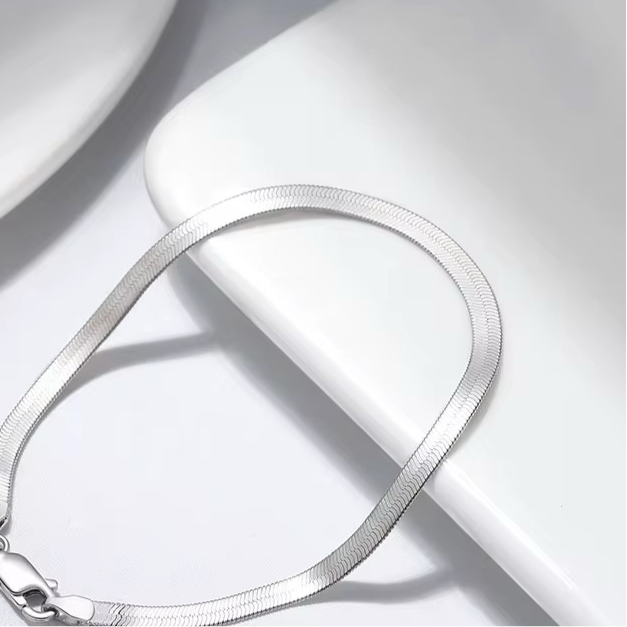 Silver Herringbone