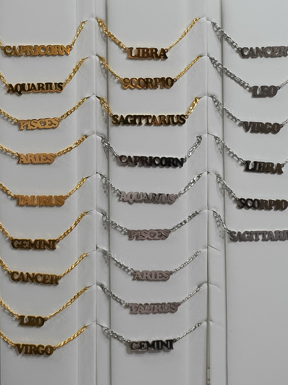 Silver Zodiac Name Chain