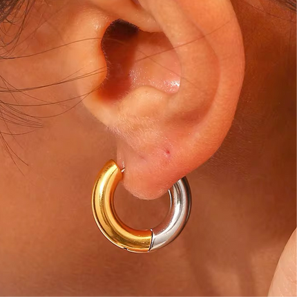 Simple Mixed Metal Hoop