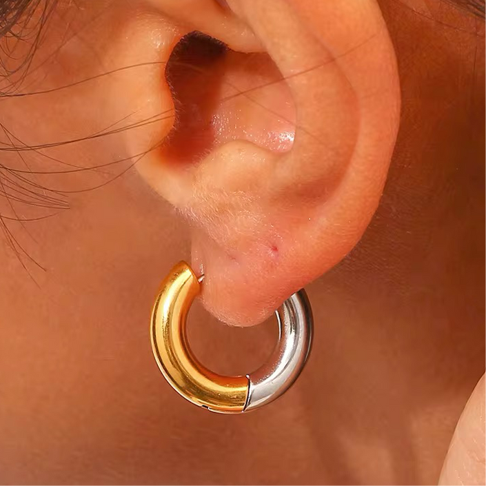 Simple Mixed Metal Hoop