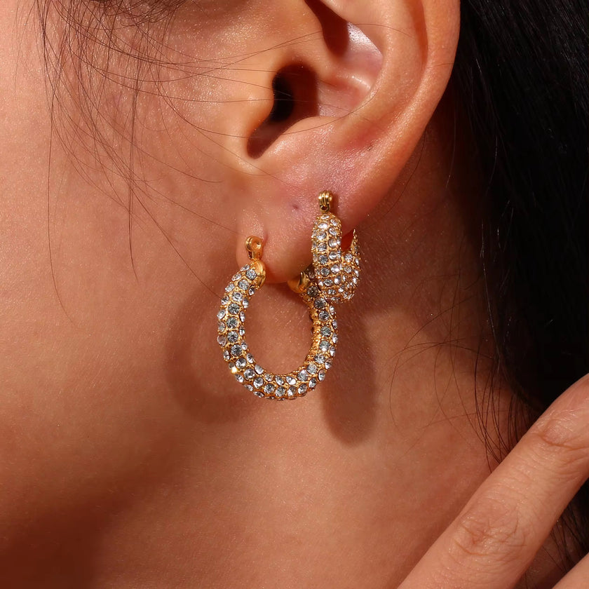Crystal Zircon Hoops