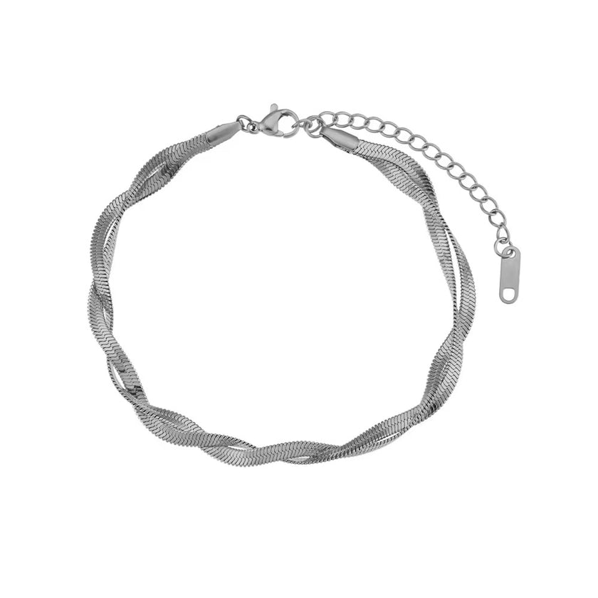 Silver Twist Anklet